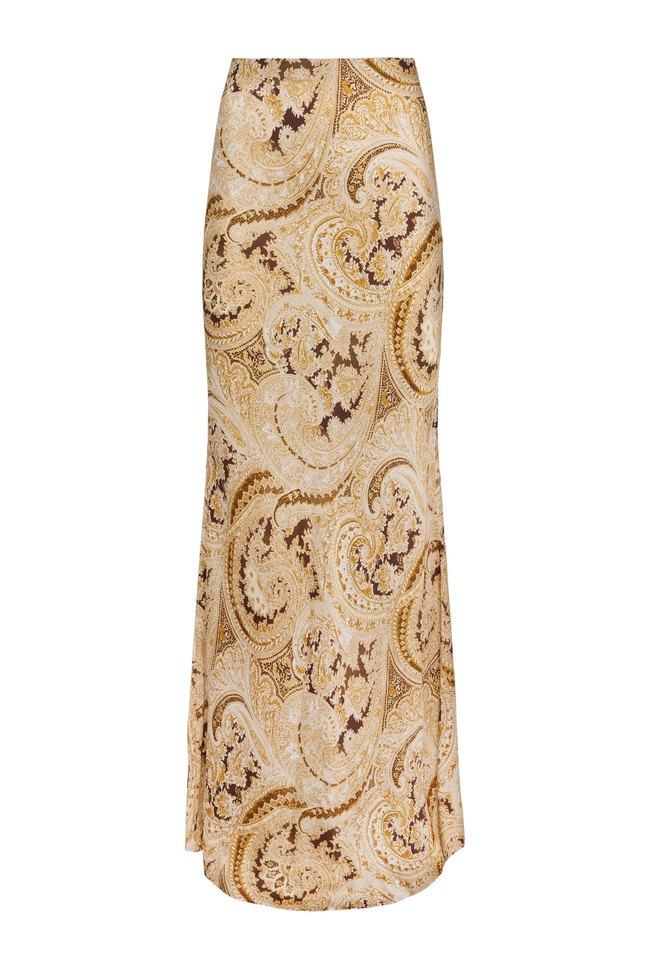 L'AGENCE ZETA LONG SKIRT IN IVORY MULTI BOUTE PAISLEY