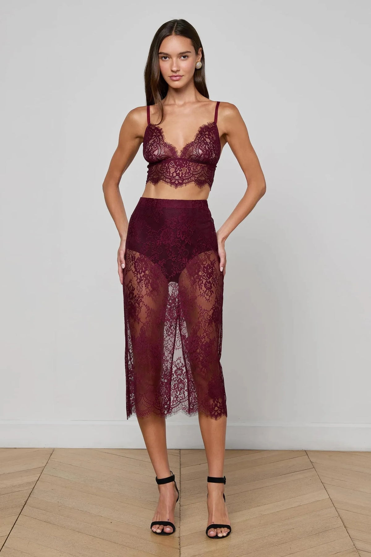 MAKENA LACE PENCIL SKIRT