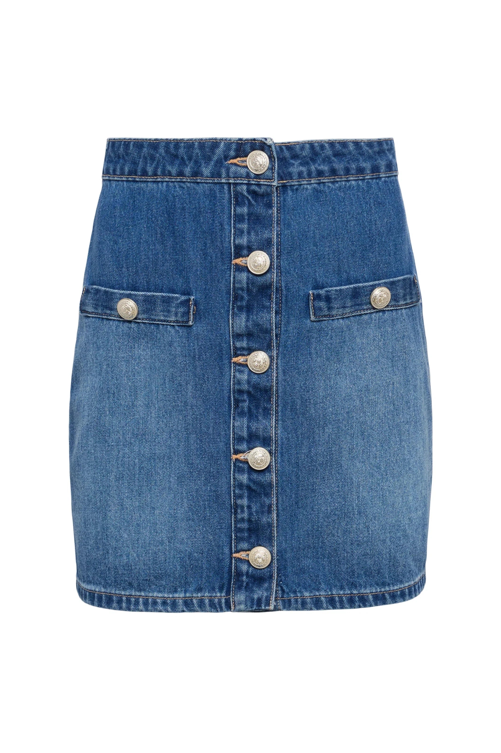 L'AGENCE KRIS BUTTON FRONT MINI SKIRT IN HILMAR