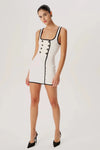 RONNY KOBO KEISHA KNIT DRESS IN WHITE/BLACK