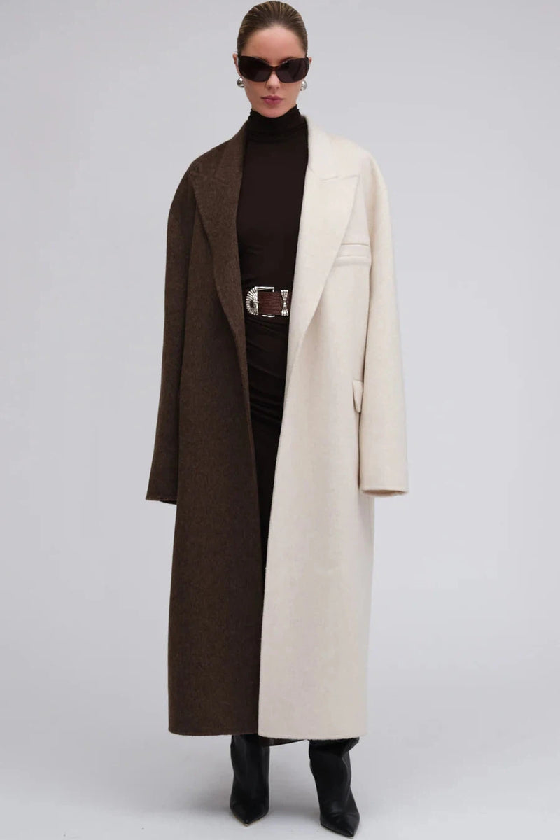 RONNY KOBO WENDALIN COAT IN CHOCOLATE BROWN IVORY