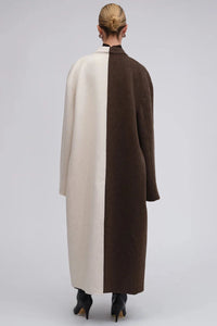 RONNY KOBO WENDALIN COAT IN CHOCOLATE BROWN IVORY