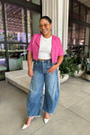 KIRSI CROPPED BIKER JACKET BODACIOUS PINK