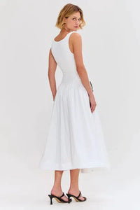 PATBO MERIAN KNIT MIDI DRESS IN OFF WHITE