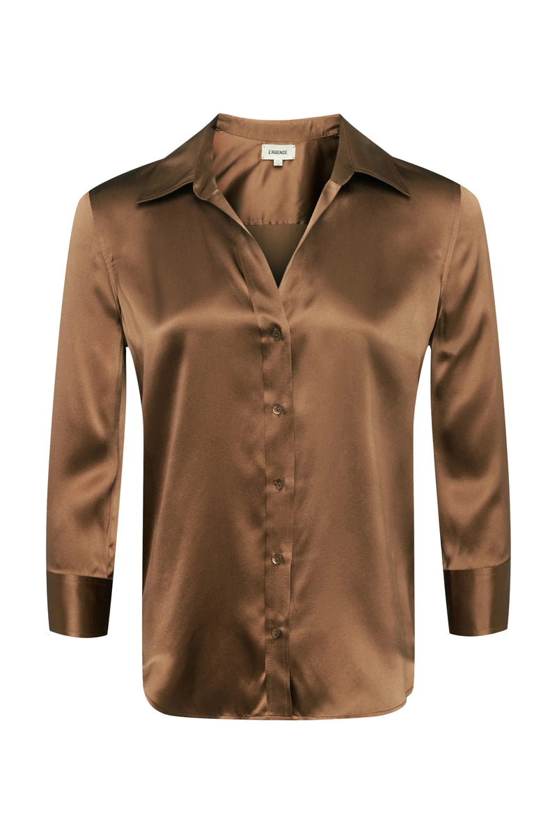 L'AGENCE DANI 3/4 SLEEVE BLOUSE IN FAWN