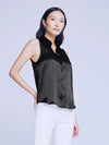 L'AGENCE EMMY SLEEVELESS BLOUSE IN BLACK