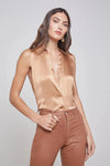 L'AGENCE EMMY SLEEVELESS BLOUSE IN MACAROON