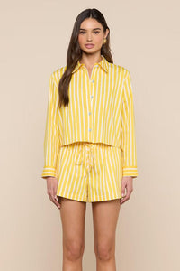 COSETTE STRIPE CROPPED SHIRT