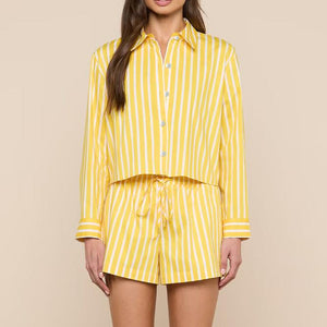 COSETTE STRIPE CROPPED SHIRT