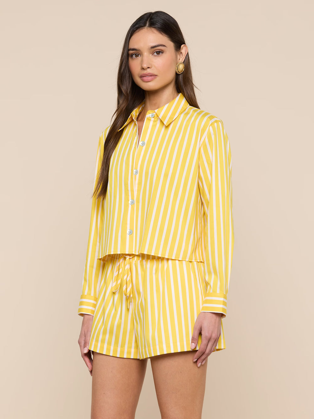 COSETTE STRIPE CROPPED SHIRT
