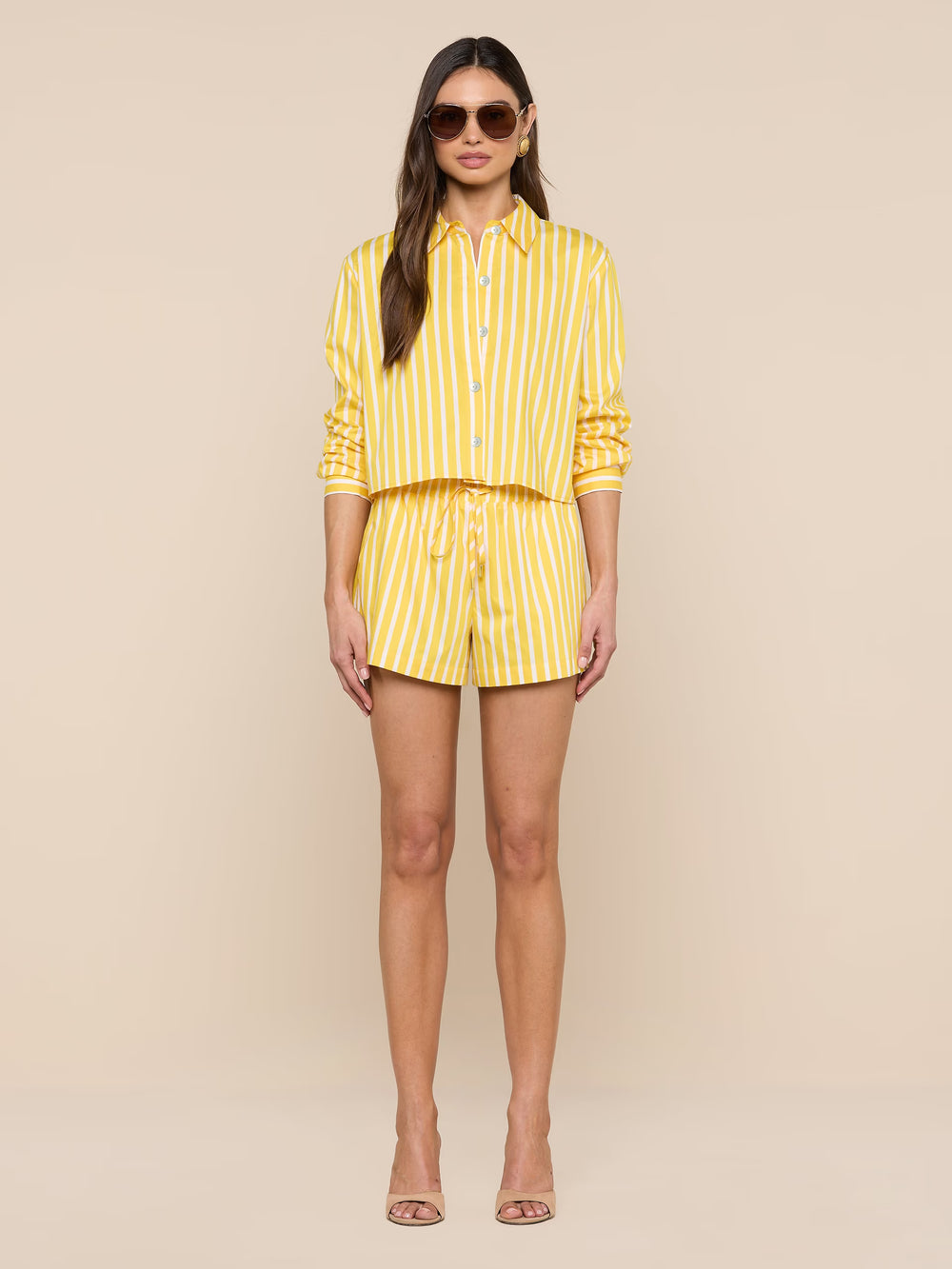 COSETTE STRIPE CROPPED SHIRT
