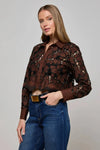 SEYCHELLE LACE CROPPED BUTTON DOWN