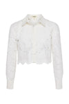 SEYCHELLE LACE CROPPED BUTTON DOWN
