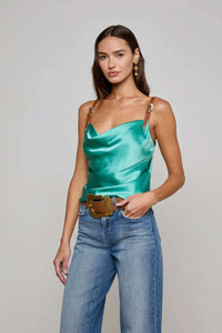 LUX BUCKLE STRAP COWL TANK