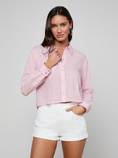 COSETTE STRIPE CROPPED SHIRT