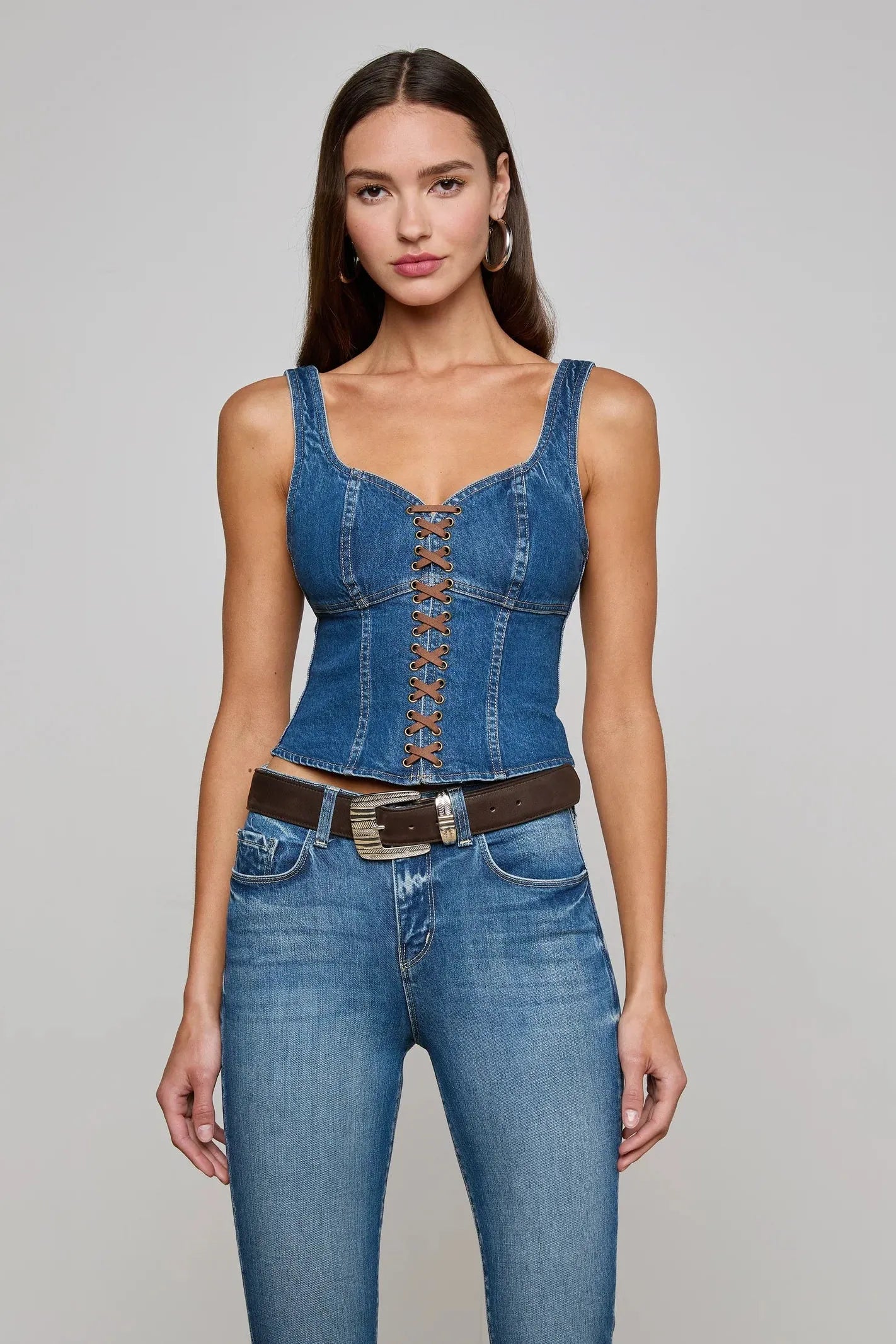 NAYELI DENIM CORSET TOP