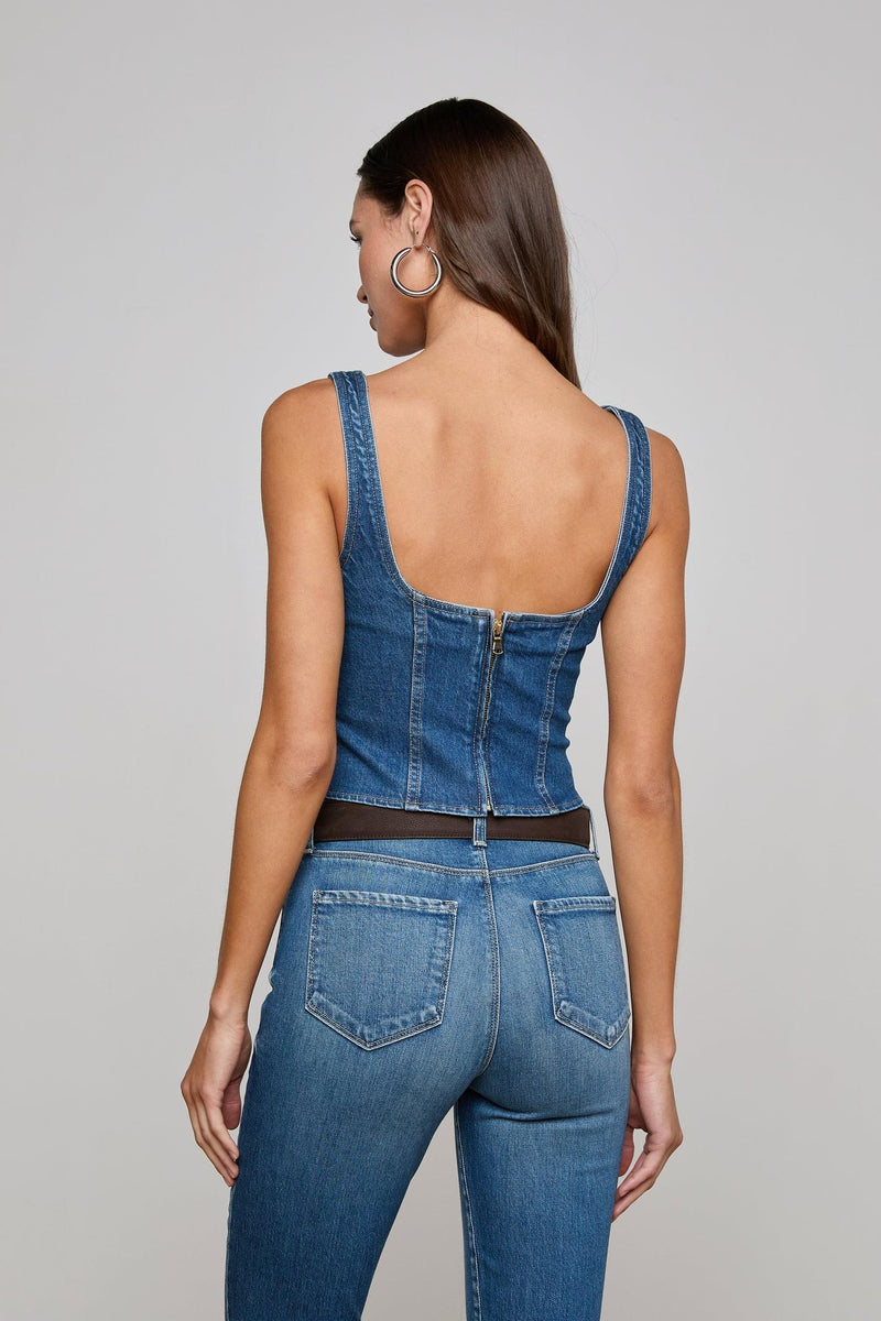 NAYELI DENIM CORSET TOP