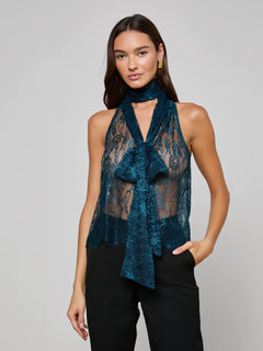 REECE LACE TIE NECK BLOUSE