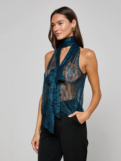 REECE LACE TIE NECK BLOUSE