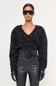 CORIN CRYSTAL KNIT V-NECK