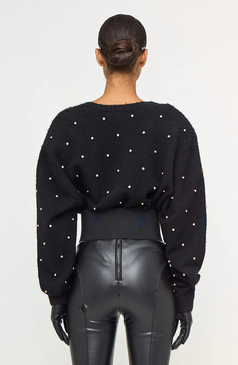 CORIN CRYSTAL KNIT V-NECK