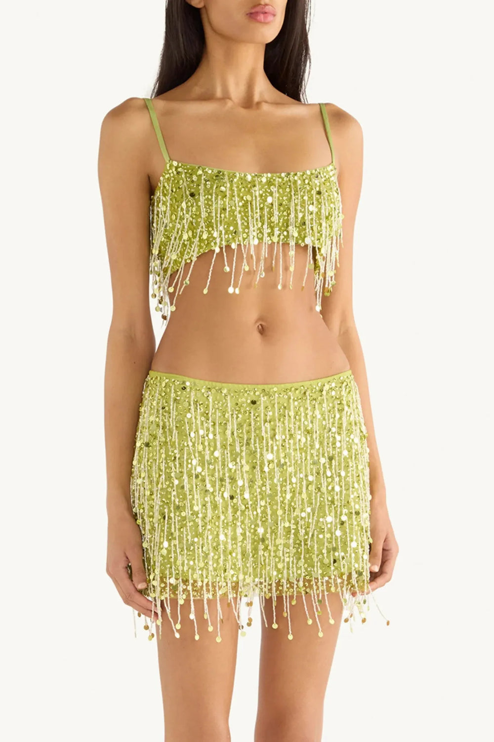 YASMIN HAND BEADED MINI SKIRT