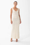RONNY KOBO SADIE CROCHET DRESS IN IVORY