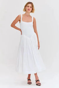 PATBO MERIAN KNIT MIDI DRESS IN OFF WHITE