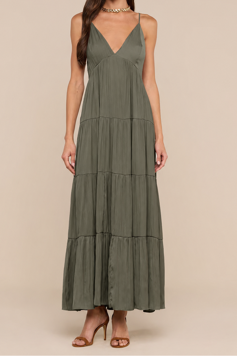 LUA SLEEVELESS TIERED MAXI DRESS