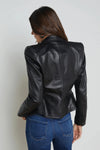 L'AGENCE ANDALUSIA LEATHER BLAZER IN BLACK