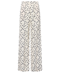 L'AGENCE LILLIAN WIDE LEG PANT IN ECRU/BLACK POLKA DOT