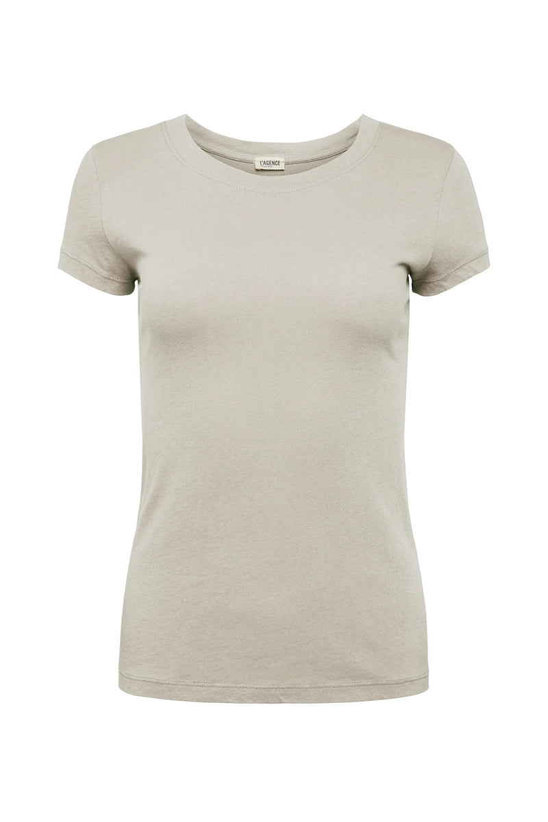 L'AGENCE CORY SCOOP CREW NECK TEE IN BISCUIT