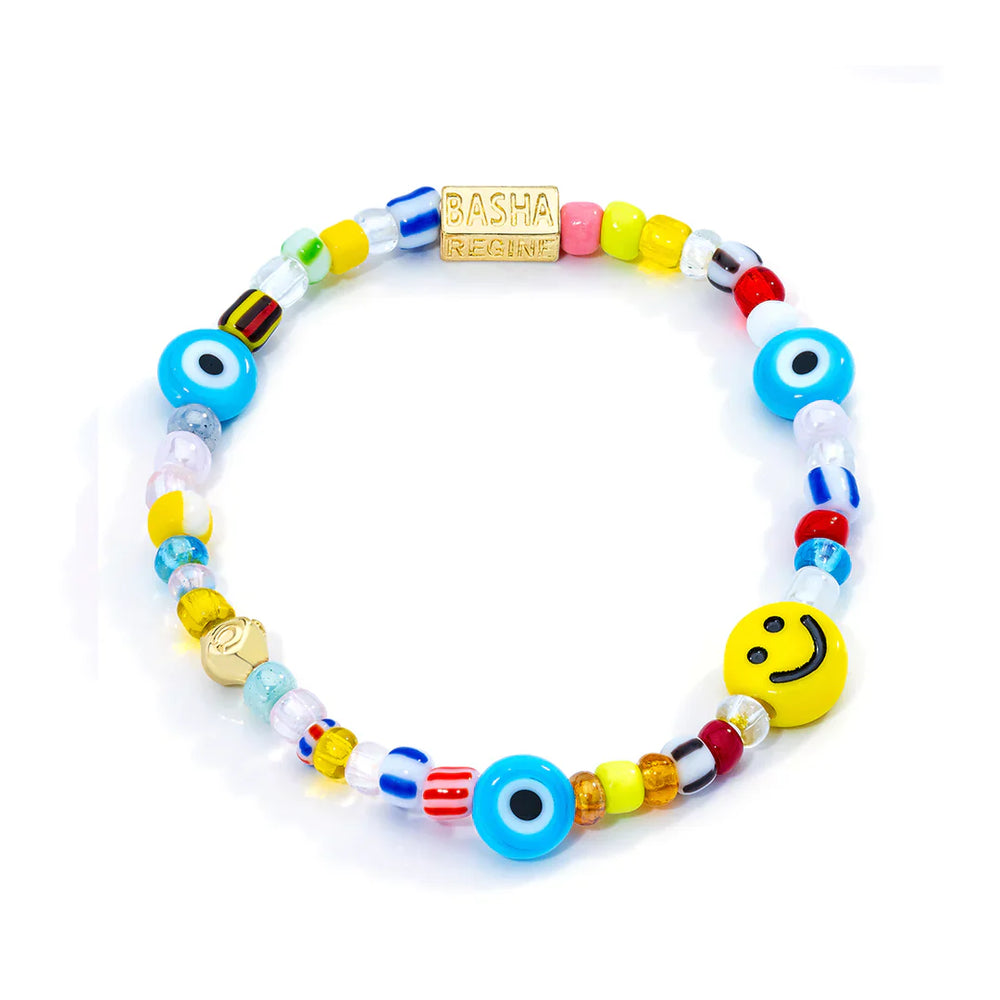 SMILEY MULTI BEADED STRETCH BRACELET