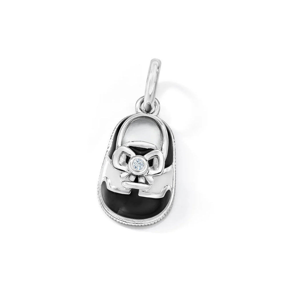 VERMEIL MINI BLACK/WHITE SADDLE SHOE CHARM