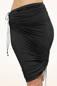 WOLFORD FATAL DRAPING DRESS IN BLACK