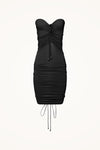 WOLFORD FATAL DRAPING DRESS IN BLACK