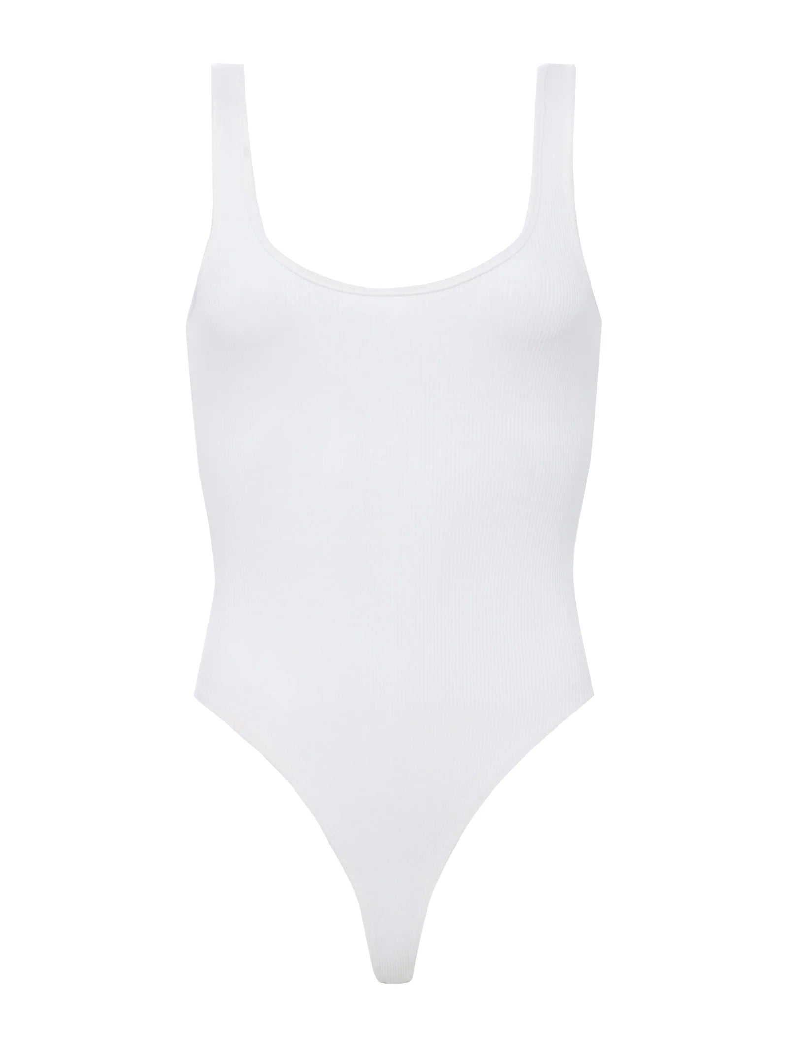 L'AGENCE NICA SCOOPNECK BODYSUIT IN WHITE