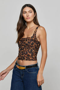 RASHA SHIRRED MESH TANK