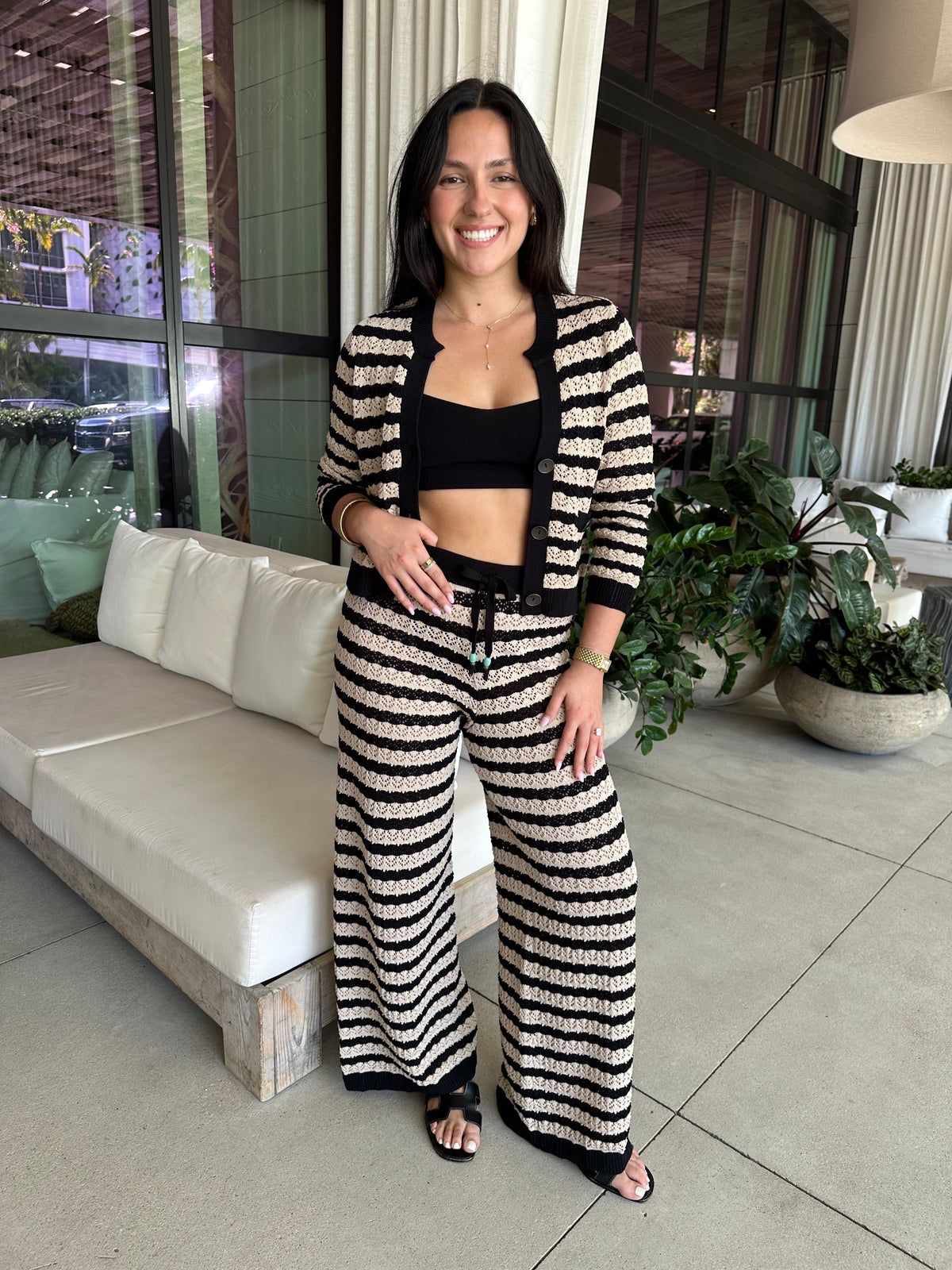 GAELLE POINTELLE KNIT PANT