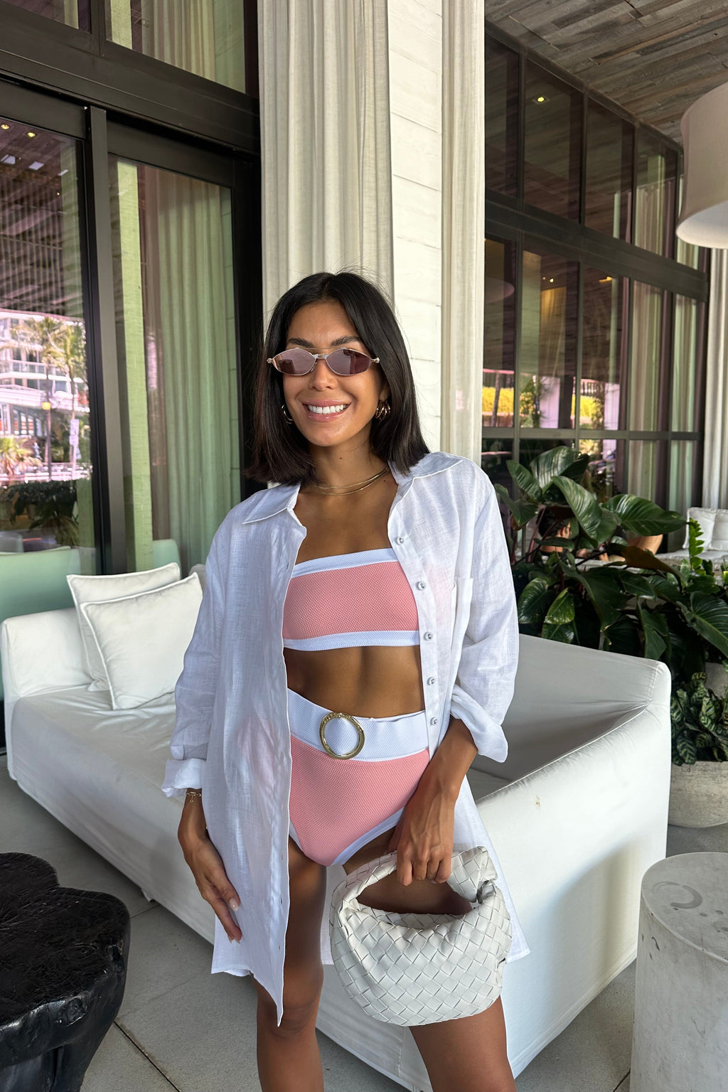 ALEXANDRA MIRO WHITNEY BIKINI BOTTOM IN PINK TEXTURE – Big Drop NYC