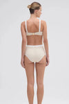 PATBO METALLIC HIGH WAIST BIKINI BOTTOM IN OFF WHITE