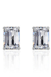 GOLD LAB DIAMOND EMERALD CUT STUDS 8309