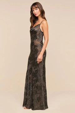 CHRISTINE BURNOUT SATIN GOWN