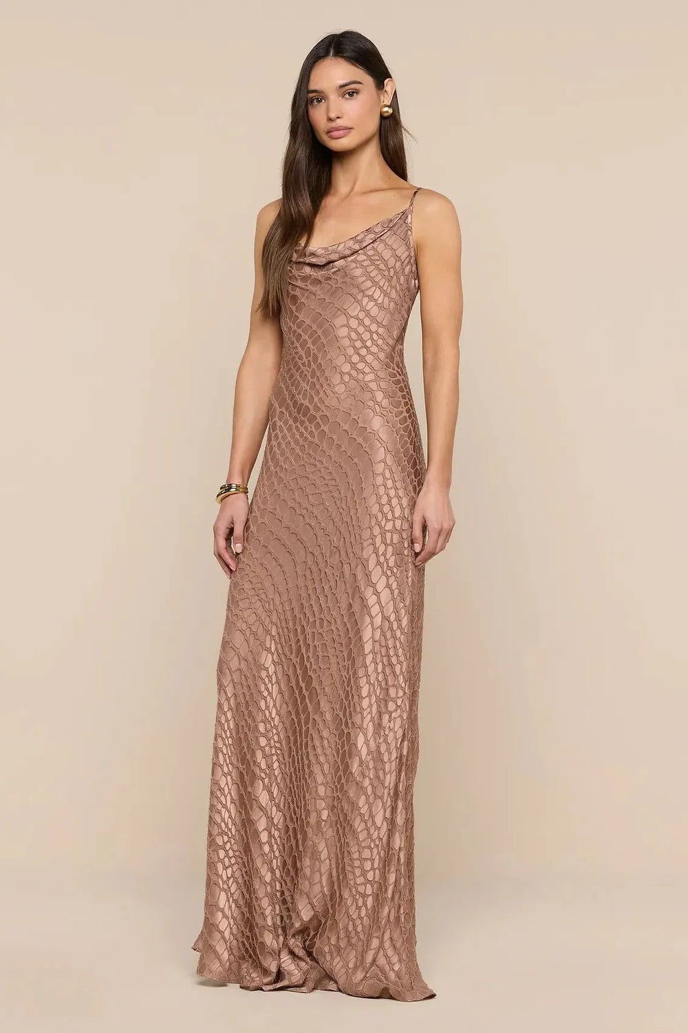 CHRISTINE BURNOUT SATIN DRESS
