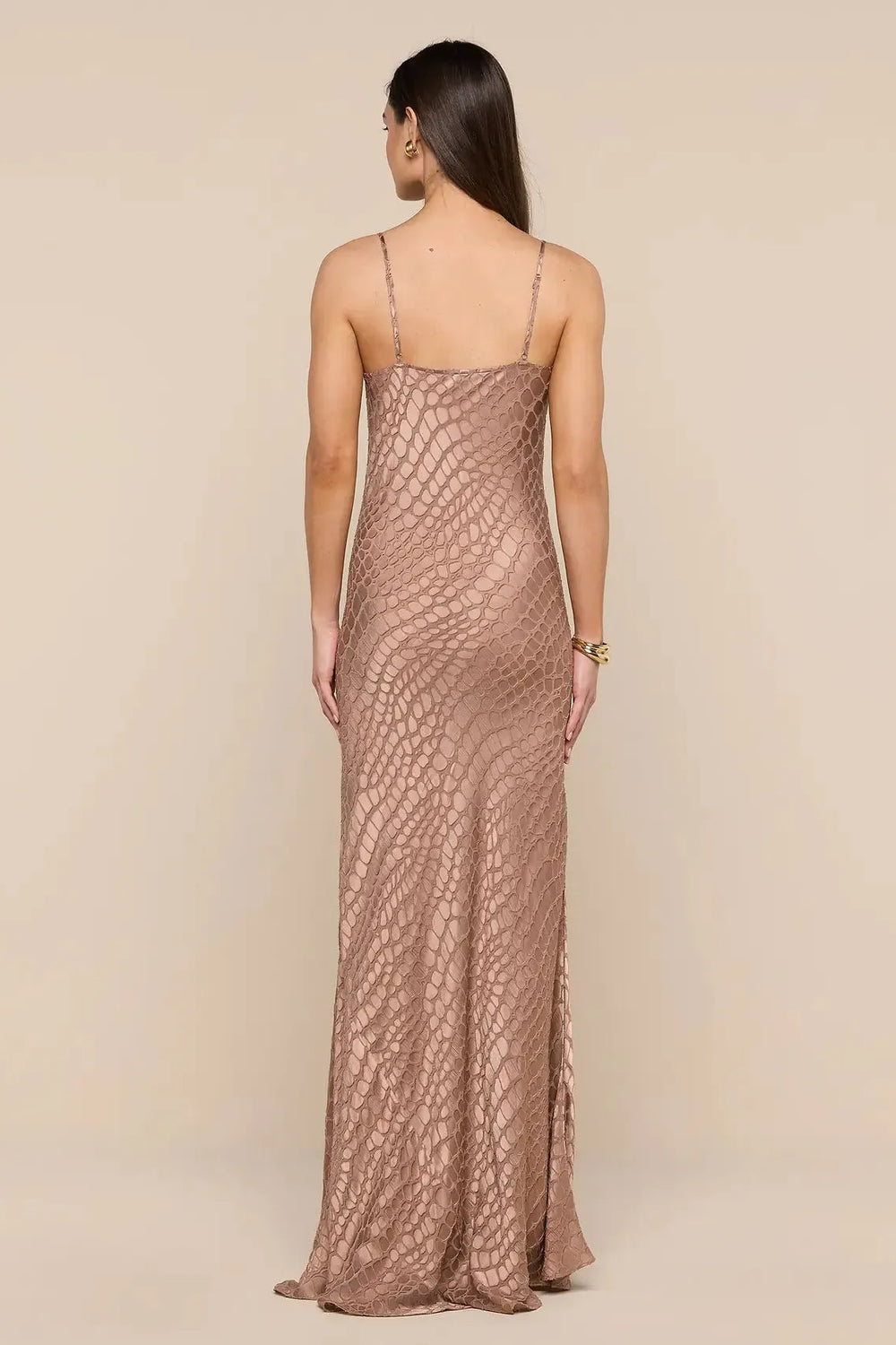 CHRISTINE BURNOUT SATIN DRESS
