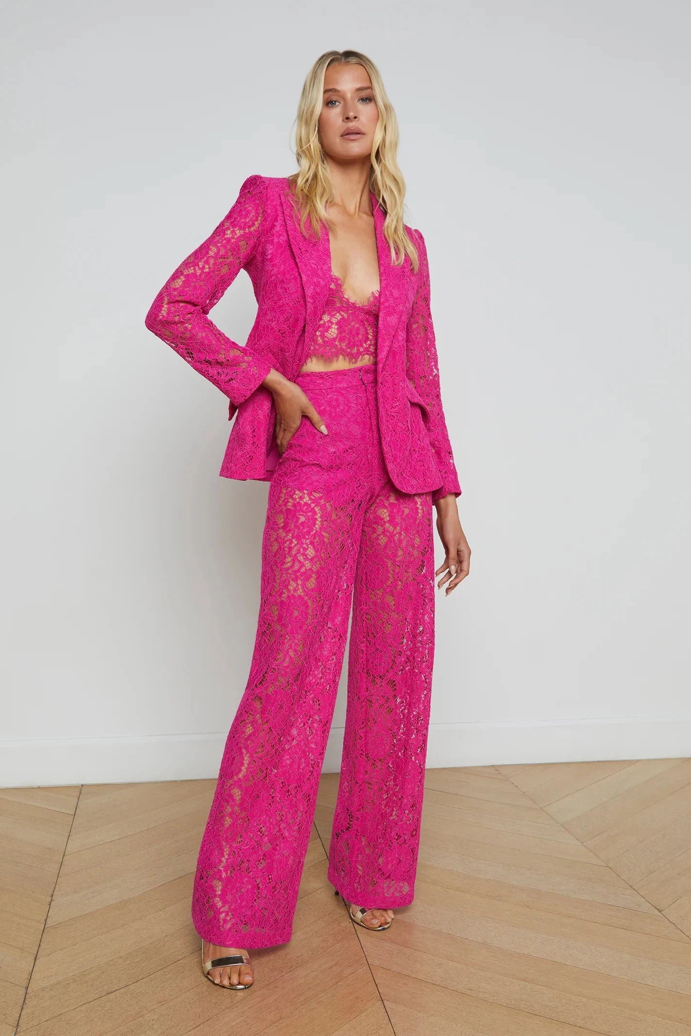 L'AGENCE CHAMBERLAIN BLAZER IN LIGHT RUBY