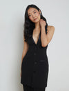 L'AGENCE JAZLYNN TUXEDO MINI DRESS IN BLACK