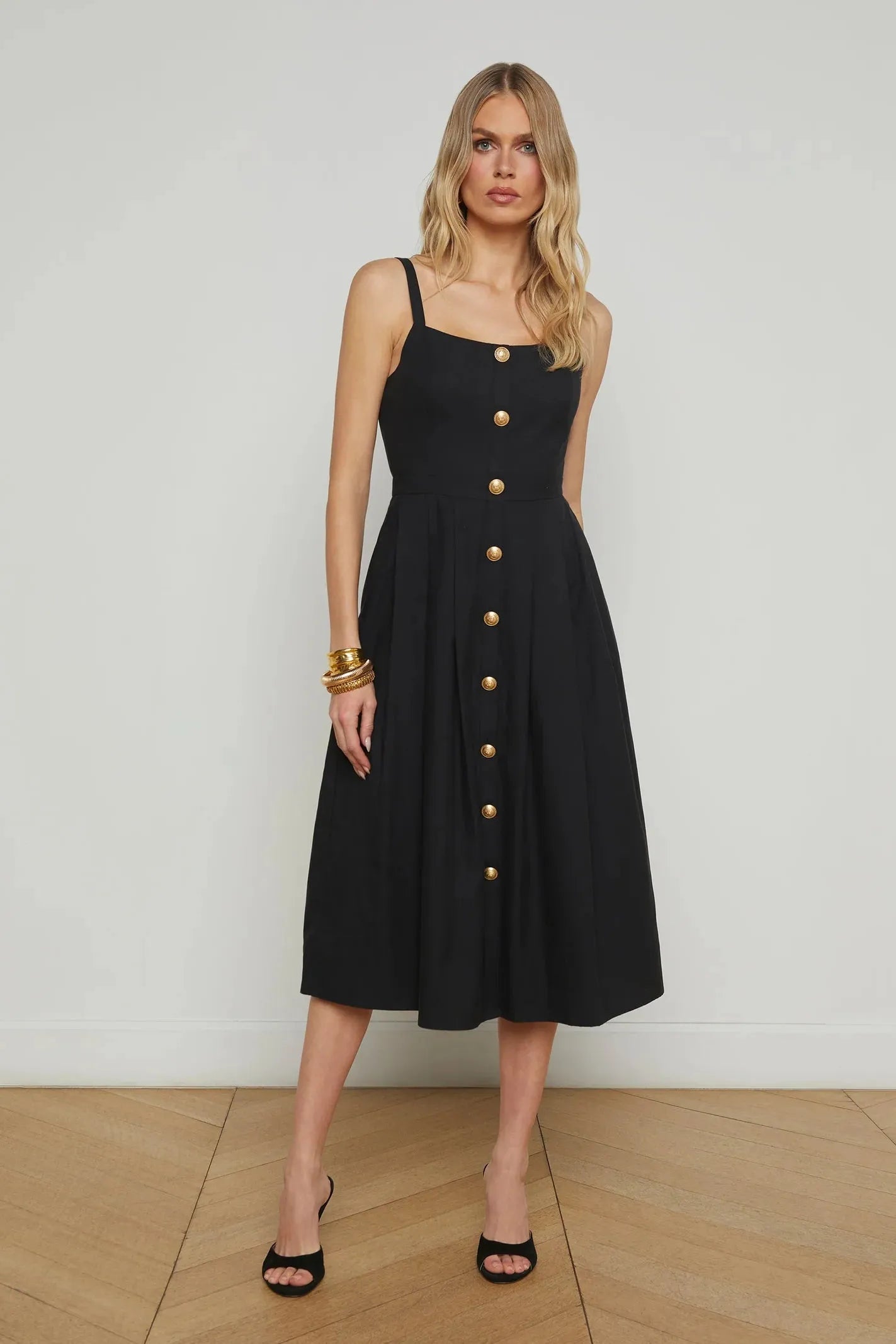 breathable midi dress Linen Midi Dress with Cap Sleeves, XL / Vintage Pink
