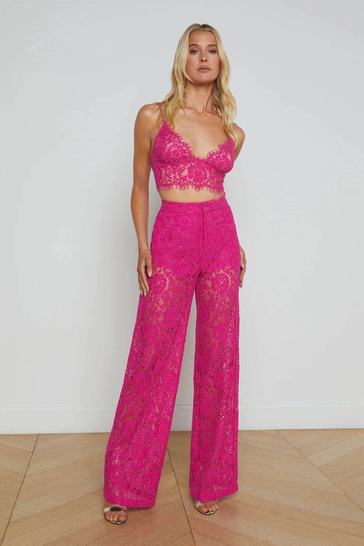 L'AGENCE LIVVY STRAIGHT LEG TROUSER IN LIGHT RUBY