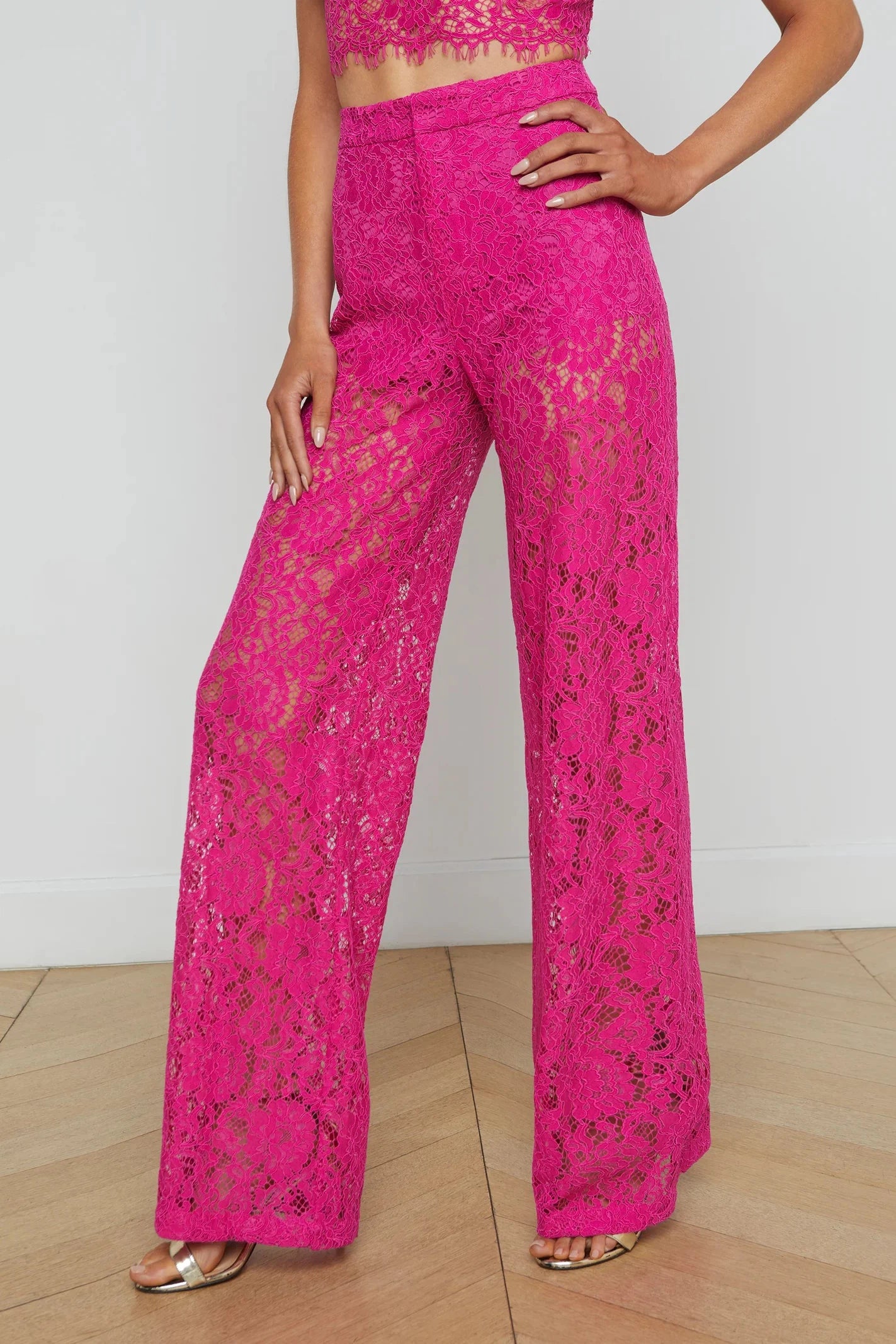 L'AGENCE LIVVY STRAIGHT LEG TROUSER IN LIGHT RUBY